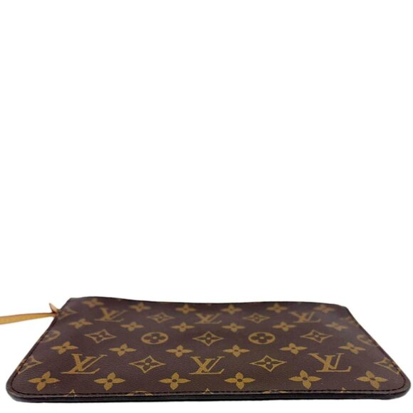 Louis Vuitton Neverfull Monogram Canvas Pochette Wristlet Brown - Picture 10 of 14